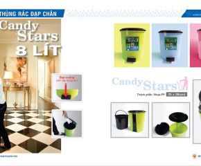 Thùng rác đạp tròn Candy 8L